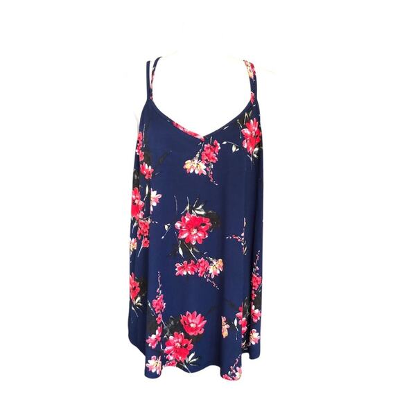 Papermoon NWT Women’s Basima Back Detail Navy Floral Strappy Knit Top Size 3X - Picture 3 of 12